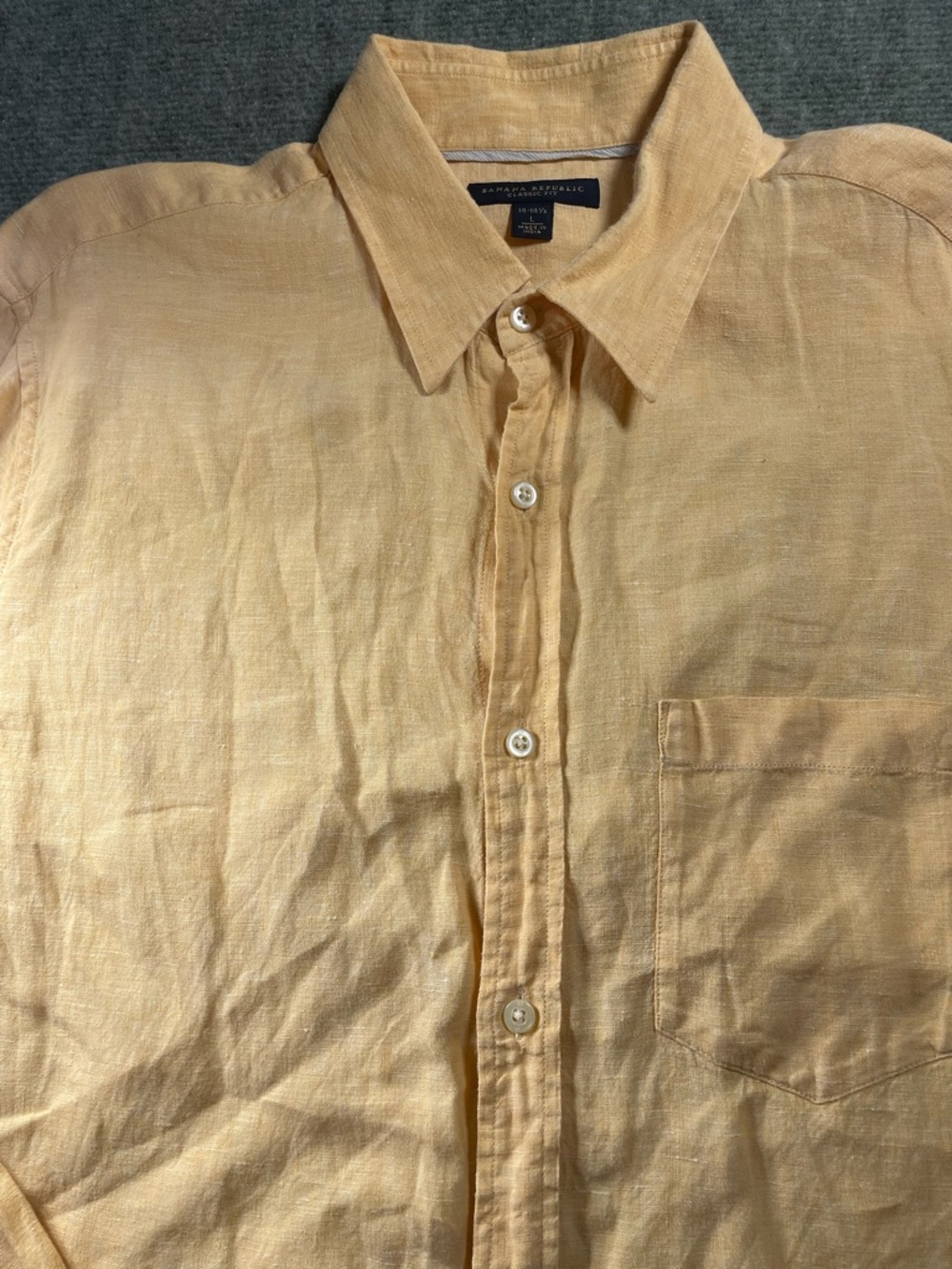 Banana Republic Men’s Light Orange Linen Button-Down Shirt